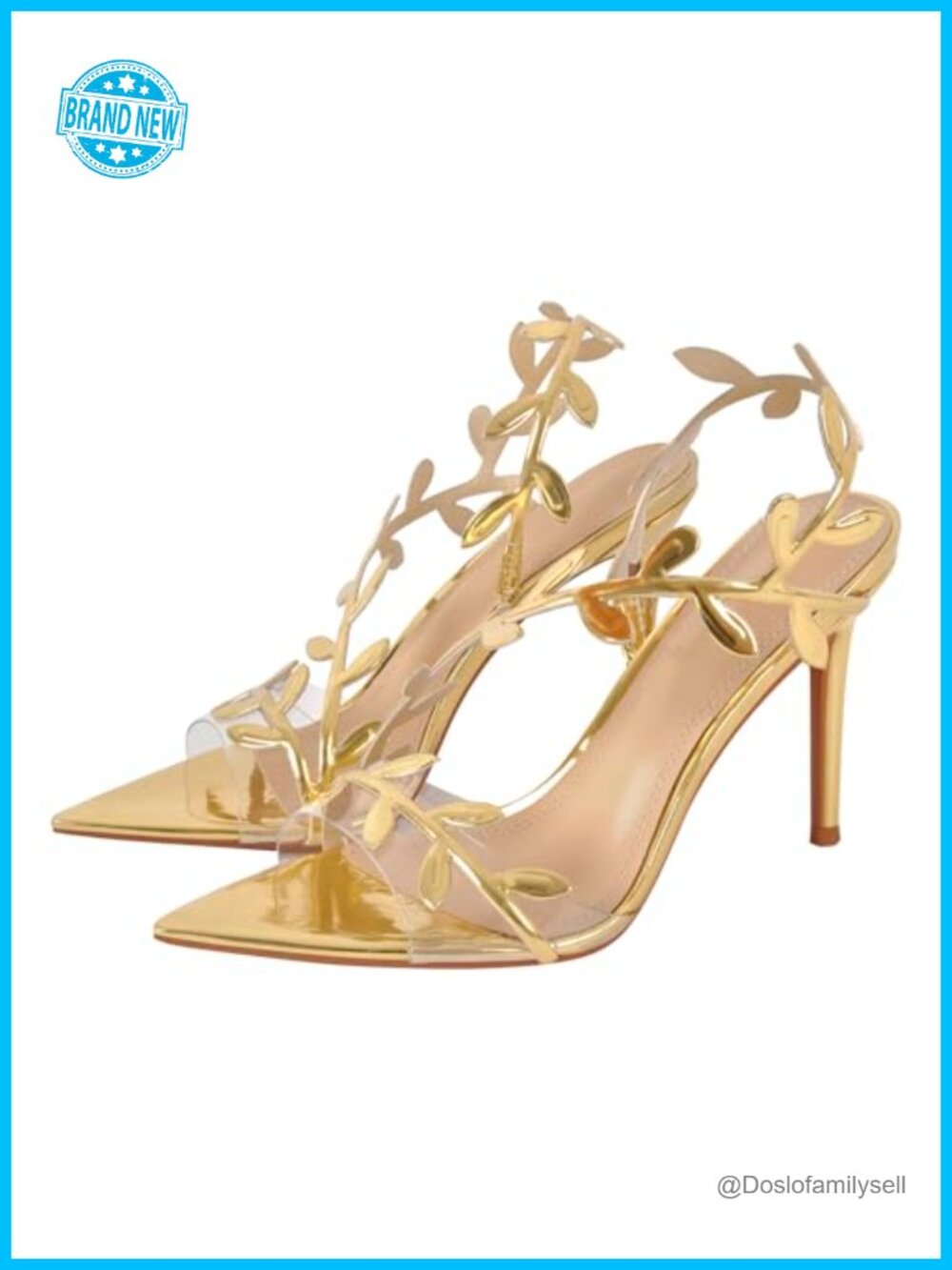 Clear Stiletto Heeled Sandals Pointed Open Toe Strappy Slingback